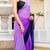 pre stitched Lavender georgette woven saree with zari work