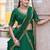 Green Pink Thread Work Silk Mehendi Wear Lehenga Choli