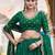 Green Pink Thread Work Silk Mehendi Wear Lehenga Choli