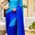 pre stitched Blue georgette woven saree with zari work