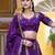 Purple Thread Work Silk Wedding Wear Lehenga Choli With Dupatta