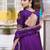 Purple Thread Work Silk Wedding Wear Lehenga Choli With Dupatta