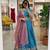 blue silk blend embroidered Wedding lehenga choli