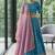 blue silk blend embroidered Wedding lehenga choli