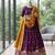 purple silk blend embroidered Wedding lehenga choli