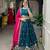 teal silk blend embroidered Wedding lehenga choli