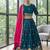 teal silk blend embroidered Wedding lehenga choli