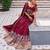 maroon silk blend embroidered Wedding lehenga choli