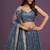 grey net embroidered Bridal lehenga choli
