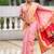 baby pink soft paithani style silk blend with meenakari border and lord ganesha pallu saree