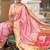 baby pink soft paithani style silk blend with meenakari border and lord ganesha pallu saree