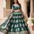 green crepe embroidered Wedding lehenga choli