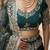 green crepe embroidered Wedding lehenga choli