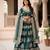 green crepe embroidered Wedding lehenga choli
