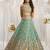 sea green silk blend embroidered Diwali lehenga choli