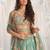 sea green silk blend embroidered Diwali lehenga choli