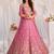 pink silk blend embroidered Diwali lehenga choli