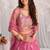 pink silk blend embroidered Diwali lehenga choli