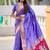 lavender soft paithani style silk blend with meenakari border and lord ganesha pallu saree
