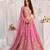 pink silk blend embroidered Diwali lehenga choli