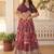 rani pink silk blend printed Navratri lehenga choli