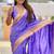 lavender soft paithani style silk blend with meenakari border and lord ganesha pallu saree
