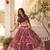 rani pink silk blend printed Navratri lehenga choli