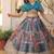 teal silk blend printed Navratri lehenga choli