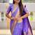 lavender soft paithani style silk blend with meenakari border and lord ganesha pallu saree