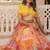 yellow silk blend printed Navratri lehenga choli