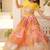 yellow silk blend printed Navratri lehenga choli