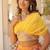 yellow silk blend printed Navratri lehenga choli