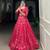 red silk blend printed Navratri lehenga choli