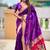 violet soft paithani style silk blend with meenakari border and lord ganesha pallu saree