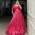 red silk blend printed Navratri lehenga choli