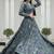 grey silk blend printed Navratri lehenga choli