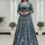 grey silk blend printed Navratri lehenga choli