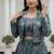 grey silk blend printed Navratri lehenga choli