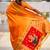 orange soft paithani style silk blend with meenakari border and lord ganesha pallu saree