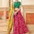 rani pink art silk embroidered Navratri lehenga choli