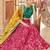 rani pink art silk embroidered Navratri lehenga choli