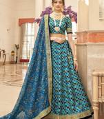 blue art silk embroidered Wedding lehenga choli