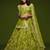 green art silk embroidered Navratri lehenga choli