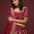 red art silk embroidered Navratri lehenga choli