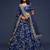 navy blue art silk embroidered Navratri lehenga choli