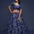 navy blue art silk embroidered Navratri lehenga choli