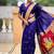 royalblue soft paithani style silk blend with meenakari border and lord ganesha pallu saree
