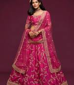 pink art silk embroidered Navratri lehenga choli