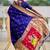 royalblue soft paithani style silk blend with meenakari border and lord ganesha pallu saree