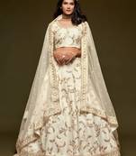 white art silk embroidered Navratri lehenga choli
